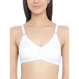 clovia Women's Cotton Spandex Solid Non-Padded Full Cup Wire Free Everyday Bra - White in White-picture-30