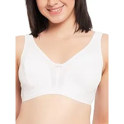 clovia Women's Cotton Spandex Solid Non-Padded Full Cup Wire Free Full Figure Bra - White-picture-33