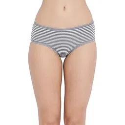 clovia Women's Cotton Striped Bikini (Pn3184P05S_Grey_S), Small, Black-picture-19