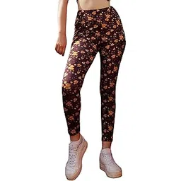 clovia Women's High Rise High-Rise Floral Print Active Regular Fit Tights With Side Pocket-picture-26