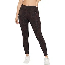 clovia Women's High Rise Print Regular Fit Active Tights With Side Pocket-picture-24