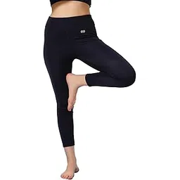 clovia Women's High Rise Snug Fit Active Tights with Reflective Logo-picture-28