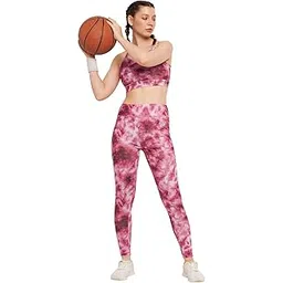 clovia Women's High Rise Tie-Dye Print Active Tights with Side Pocket-picture-23