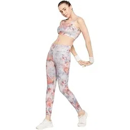 clovia Women's High Rise Tie-Dye Print Active Tights with Side Pocket-picture-38