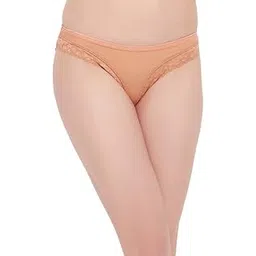 clovia Women's Lace Low Waist Bikini Panty in Peach-picture-14