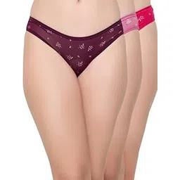 clovia Women's Pack of 3 Cotton Spandex High Waist Outer Elastic Bikini Panty-picture-19