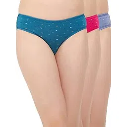 clovia Women's Pack of 3 Cotton Spandex Low Waist Outer Elastic Bikini Panty-picture-19