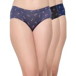 clovia Women's Pack of 3 Polyamide Medium Waist Outer Elastic Hipster Panty-picture-35