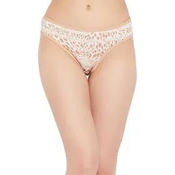 clovia Women's Polyamide Low Waist Outer Elastic Bikini Panty - Beige-picture-17