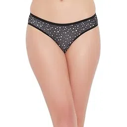 clovia Women's Polyamide Low Waist Outer Elastic Bikini Panty - Black-picture-31