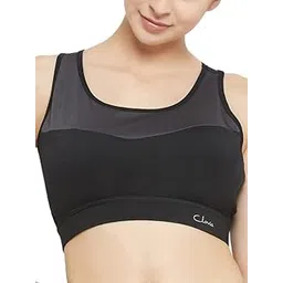 clovia Women's Polyamide Medium Impact Padded Colourblocked Racerback Sports Bra-picture-32