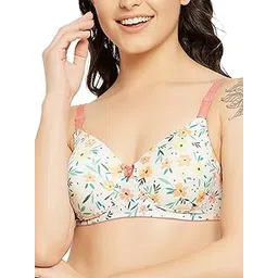 clovia Women's Polyamide Padded Non-Wired Full Cup Floral Print Multiway T-shirt Bra-picture-25