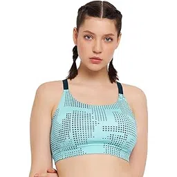 clovia Women's Polyester Impact Padded Printed Sports Bra With Removable Cups-picture-32