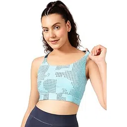 clovia Women's Polyester Impact Padded Printed Sports Bra With Removable Cups-picture-31