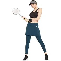 clovia Women's Snug-Fit High Rise Active Skirt with Attached Tights-picture-37