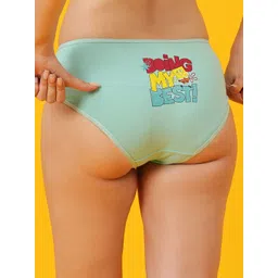 Clovia Women's Typography Printed Cotton Mid-Rise Hipster Brief-picture-10