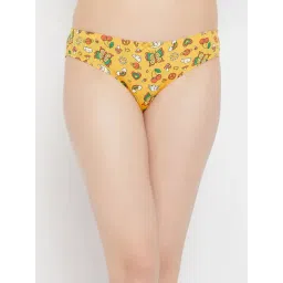 Clovia Yellow Cotton Printed Bikini Panty-picture-23