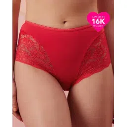 Cotton Spandex High-Waist Outer Elastic Hipster Panties-image-34