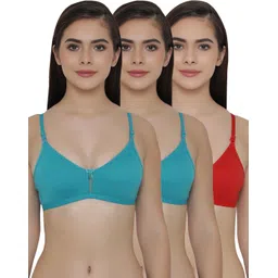 Pack of 3 Women Full Coverage Non Padded Bra-image-28