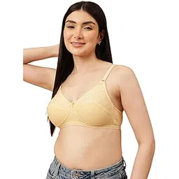Women's Cotton Spandex Solid Non-Padded Full Cup Wire Free Everyday Bra (BR0227X24_Skin_32B)-image-32