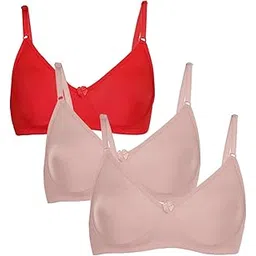 Women's Pack of 3 Cotton Rich Non-Padded Wirefree T-Shirt Bra in Multicolor (COMBRC025_Multi-Coloured_36B)-image-27