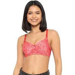 Women's Polyamide Printed Padded Full Cup Wire Free T-Shirt Bra-image-13