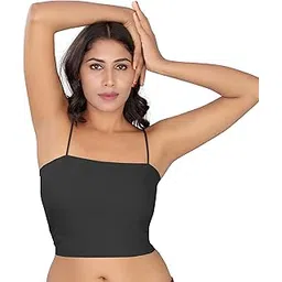 clovy Women’s Seamless Camisole Bralette | Nylon Spandex Crop Top | Soft & Comfortable | Spaghetti Strap | Regular Fit Cami Tank Top for Girls-picture-39