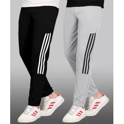 clowzed Pack of 2 Men Solid Black, Grey Track Pants-picture-11