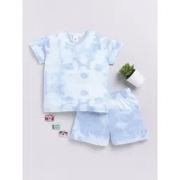 Clt.s Kids Blue & White Tie-Dye T-Shirt with Shorts-picture-31