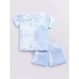 Clt.s Kids Blue & White Tie-Dye T-Shirt with Shorts image 2