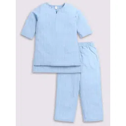 Clt.s Kids Blue Cotton Striped Top Set-picture-27
