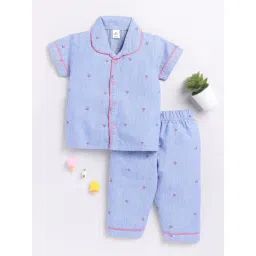 Clt.s Kids Blue Printed Shirt with Pants-picture-43