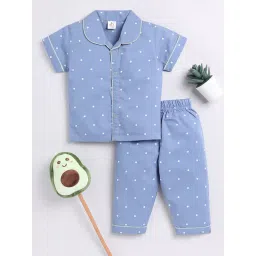Clt.s Kids Blue Printed Shirt with Pants-picture-45