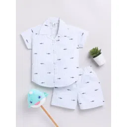 Clt.s Kids Blue Printed Shirt with Shorts-picture-20