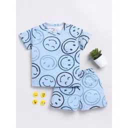 Clt.s Kids Blue Printed T-Shirt with Shorts-picture-34