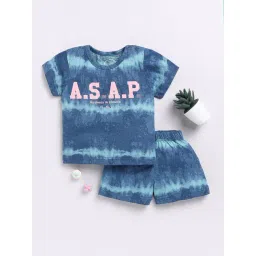 Clt.s Kids Dark Blue Tie-Dye T-Shirt with Shorts-picture-23