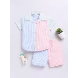 Clt.s Kids Striped Shirt & Shorts Pure Cotton Night suit-picture-34