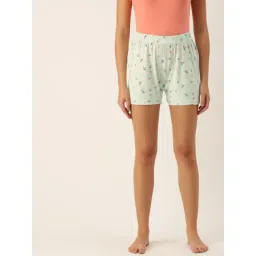 Clt.s Light Green Floral Print Shorts-picture-27