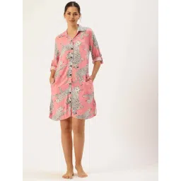 Clt.S Pink Regular Fit Printed Nightdress-picture-33