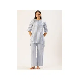 Clt.s Women Blue Striped Kurta and Palazzo (Set of 2)-picture-27