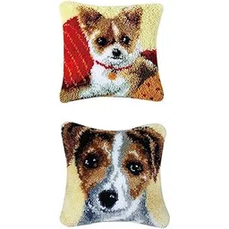 CLUB BOLLYWOOD The Style Sutra 2 Set DIY Pillow Cover Latch Hook Kits for Beginner Animals Pattern Dog|Crafts | Needlecrafts & Yarn | Rug Making | Latch Hooking-image-20