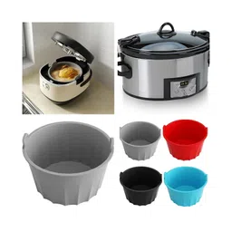 CLUB BOLLYWOOD® Slow Cooker Liner Reusable Silicone Leakproof for 6 Qt Pot Dinners Black | Small Kitchen Appliances | Cookers & Steamers| Cookers & Steamers|1 Slow Cooker Divider Liner image 3