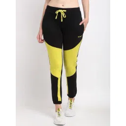 Club York Black & Yellow Cotton Blend Color-Block Joggers-picture-39