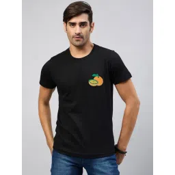 Club York Black Regular Fit Embroidered Crew T-Shirt-picture-32