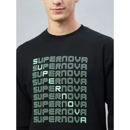 Club York Black Regular Fit Printed Sweatshirt image 4