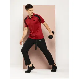 Club York Black Regular Fit Textured Sports Trackpants image 5
