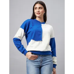 Club York Colourblocked Round Neck Long Sleeves Cotton Terry Pullover Sweatshirt-picture-12