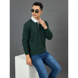 Club York Green Cotton Blend Regular Fit Solid Sweatshirt-picture-38