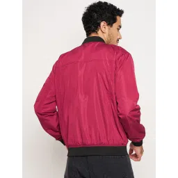 Club York Maroon Regular Fit Bomber Jacket image 2