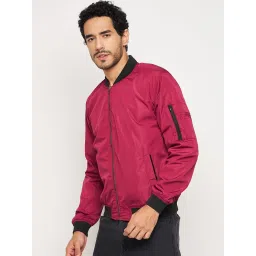 Club York Maroon Regular Fit Bomber Jacket image 3